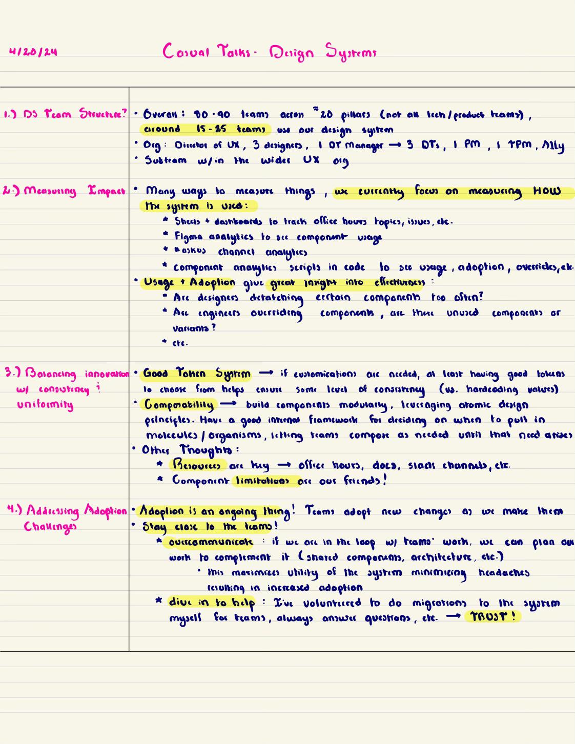 Notes I took to prep for the panel - part 1/2