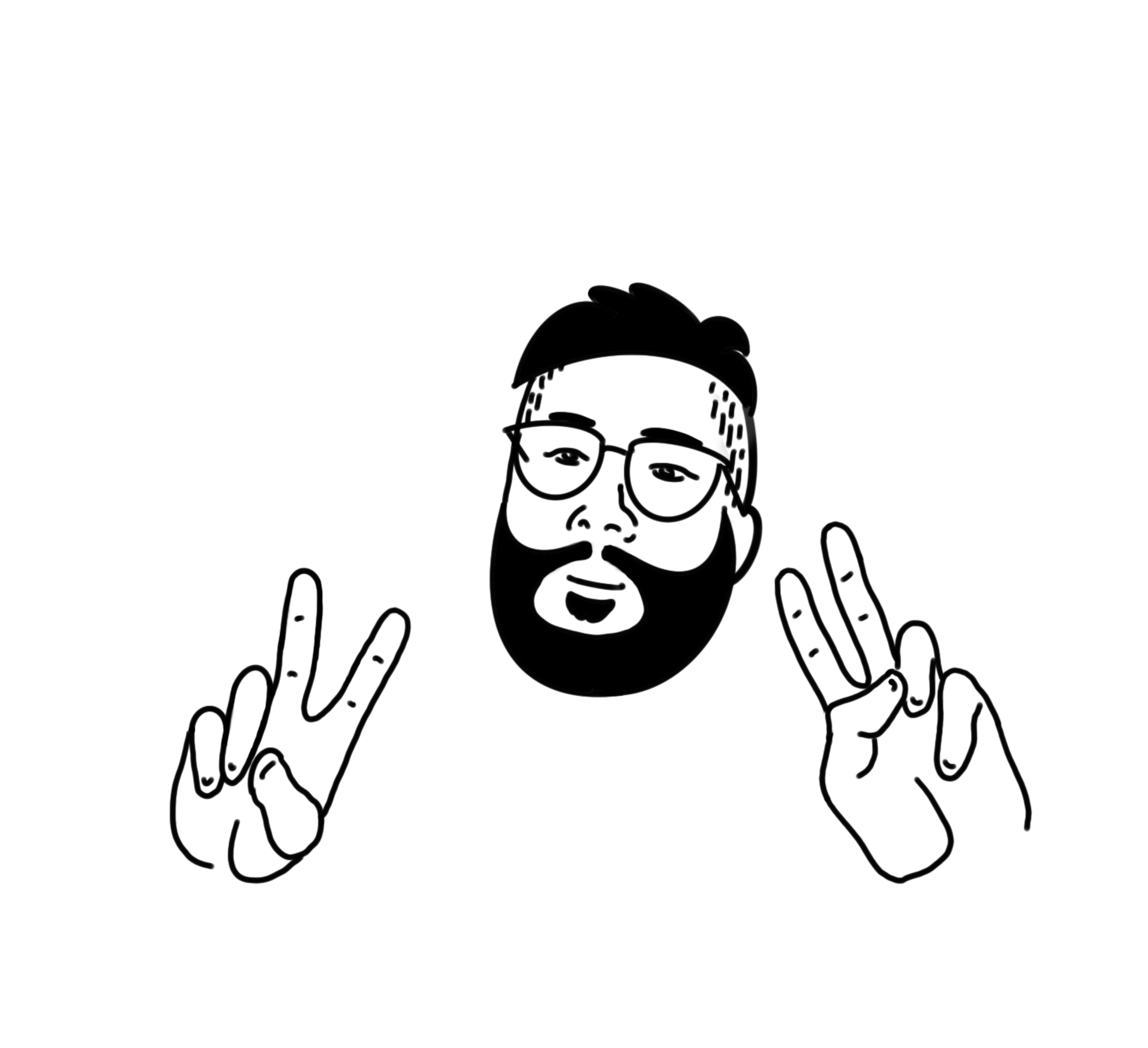 Branon doing peace signs